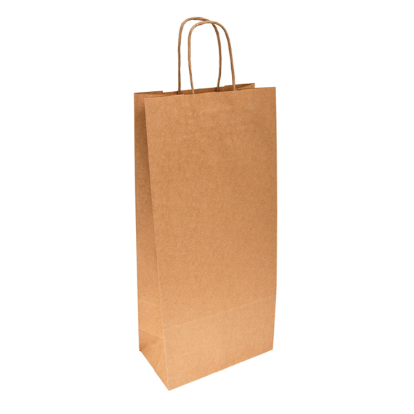 Garcia de pou BOLSAS SOS CON ASAS 2 BOTELLAS 100 G/M2 18+10x39 CM NATURAL KRAFT (250 UNID.)