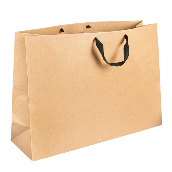 Garcia de pou BOLSAS SOS CON ASAS DE ALGODÓN NEGRAS 110 G/M2 60+18x42 CM NATURAL KRAFT (50 UNID.)