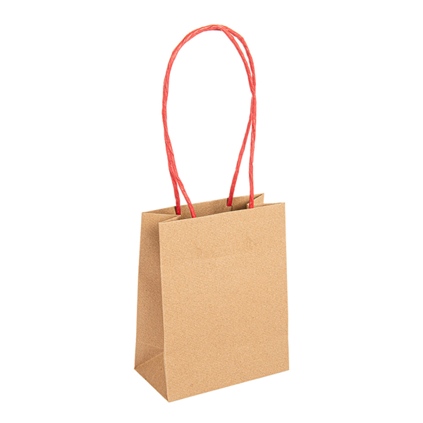 Garcia de pou BOLSAS SOS CON ASAS DE PAPEL ROJAS 110 G/M2 12+6 5x15 CM NATURAL KRAFT (100 UNID.)