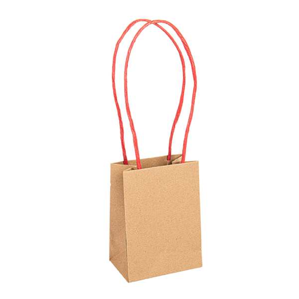 Garcia de pou BOLSAS SOS CON ASAS DE PAPEL ROJAS 110 G/M2 9+6x12 CM NATURAL KRAFT (100 UNID.)