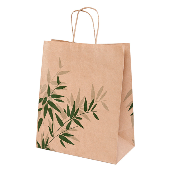 Garcia de pou BOLSAS SOS CON ASAS 'FEEL GREEN' 80 G/M2 26+14x32 CM NATURAL KRAFT (250 UNID.)