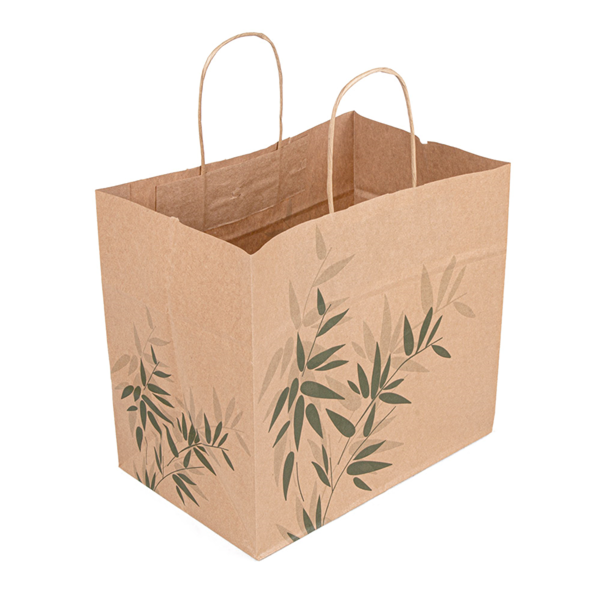 Garcia de pou BOLSAS SOS CON ASAS "TRAITEUR" 'FEEL GREEN' 80 G/M2 26+17x24 CM NATURAL KRAFT (250 UNID.)
