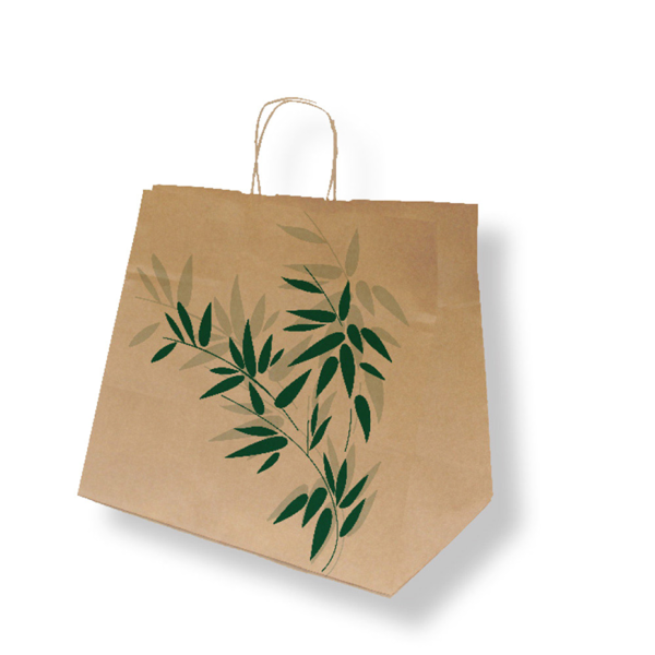 Garcia de pou BOLSAS SOS CON ASAS "TRAITEUR" 'FEEL GREEN' 90 G/M2 32+21x28 5 CM NATURAL KRAFT (250 UNID.)