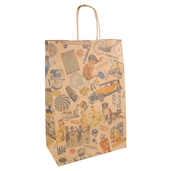 Garcia De Pou BOLSAS SOS CON ASAS 'VINTAGE' 80 G/M2 20+10x29 CM NATURAL KRAFT (250 UNID.)