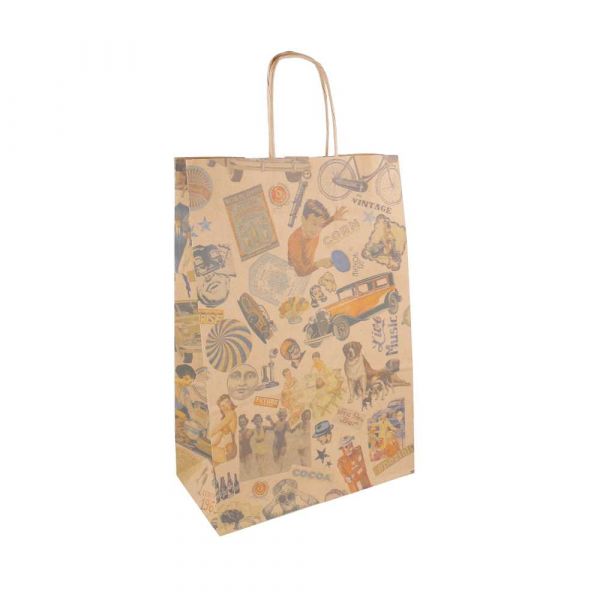 Garcia de pou BOLSAS SOS CON ASAS 'VINTAGE' 80 G/M2 20+10x29 CM NATURAL KRAFT (250 UNID.)