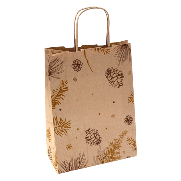 Garcia de pou BOLSAS SOS CON ASAS 'WINTER' 80 G/M2 26+14x32 CM NATURAL KRAFT (250 UNID.)