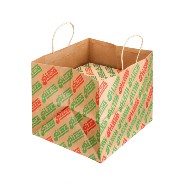 Garcia de pou BOLSAS SOS PARA CAJAS PIZZA 'PIZZA' 37+33x32 CM NATURAL KRAFT (100 UNID.)