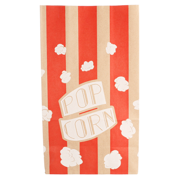 Garcia De Pou BOLSAS SOS POP CORN 'STRIPES' 2 5 L-85 OZ 70 G/M2 14+8x24 CM NATURAL PERG. ANTIGRASAS (500 UNID.)