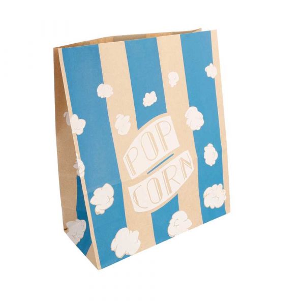 Garcia de pou BOLSAS SOS POP CORN 'STRIPES' 3 8 L-130 OZ 70 G/M2 20+9x23 5 CM NATURAL PERG. ANTIGRASAS (500 UNID.)
