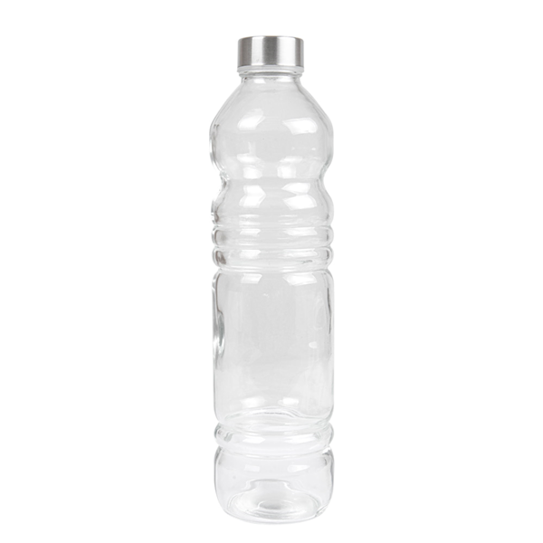 Garcia De Pou BOTELLA + TAPÓN INOX 1080 ML Ø8 2x32 CM TRANSPARENTE CRISTAL (24 UNID.)