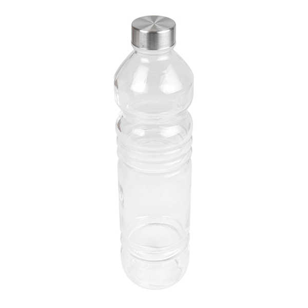 Garcia de pou BOTELLA + TAPÓN INOX 1080 ML Ø8 2x32 CM TRANSPARENTE CRISTAL (24 UNID.)