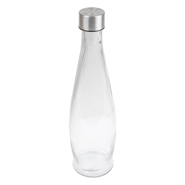 Garcia de pou BOTELLA + TAPÓN INOX 930 ML Ø9x32 CM TRANSPARENTE CRISTAL (24 UNID.)