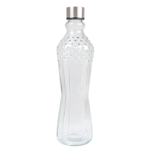 Garcia De Pou BOTELLA + TAPÓN INOX 990 ML Ø8 6x31 CM TRANSPARENTE CRISTAL (24 UNID.)