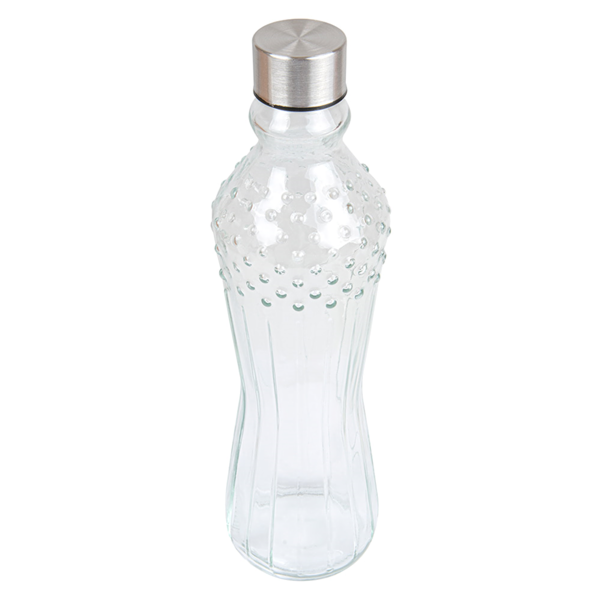 Garcia de pou BOTELLA + TAPÓN INOX 990 ML Ø8 6x31 CM TRANSPARENTE CRISTAL (24 UNID.)