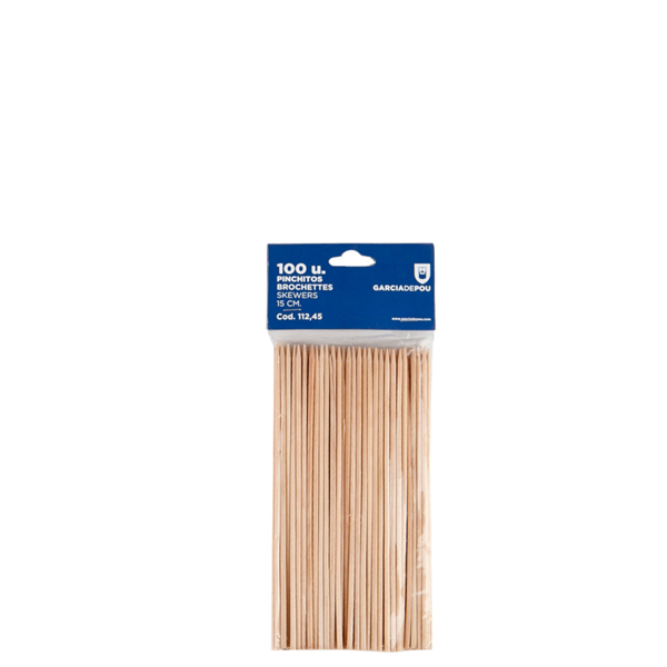 Garcia De Pou BROCHETAS 15 CM NATURAL MADERA (100 UNID.)