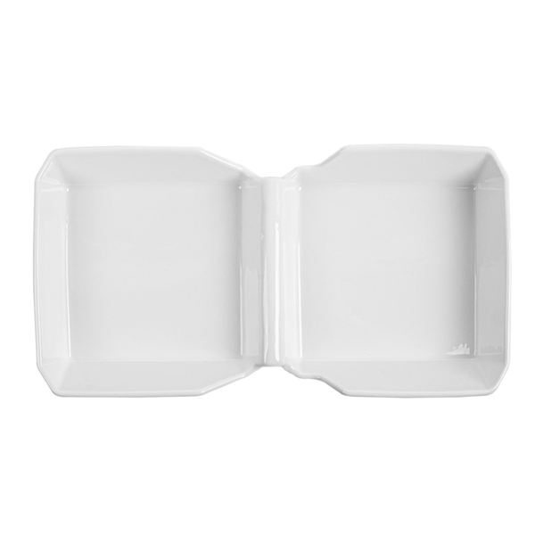 Garcia De Pou CAJA HAMBURGUESA 26x13 7x3 4 CM BLANCO PORCELANA (6 UNID.)