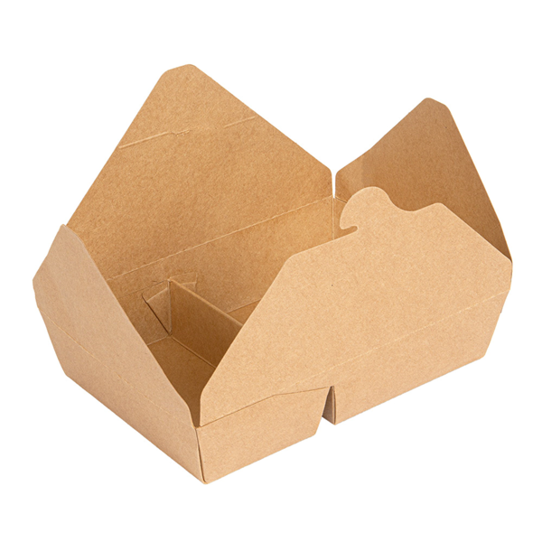 Garcia De Pou CAJAS AMERICANAS 2 COMPART. 740 + 530 ML 300 + 20 PE G/M2 21 3x15 5x4 6 CM NATURAL KRAFT (200 UNID.)