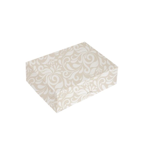 Garcia de pou CAJAS CATERING PLANA 'THEPACK DAMASCO' 250 G/M2 21x21x5 CM BLANCO CARTÓN ONDULADO NANO-MICRO (100 UNID.)