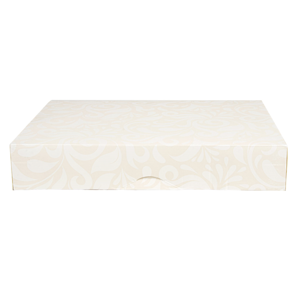 Garcia De Pou CAJAS CATERING PLANA 'THEPACK DAMASCO' 250 G/M2 25x34x6 CM BLANCO CARTÓN ONDULADO NANO-MICRO (100 UNID.)