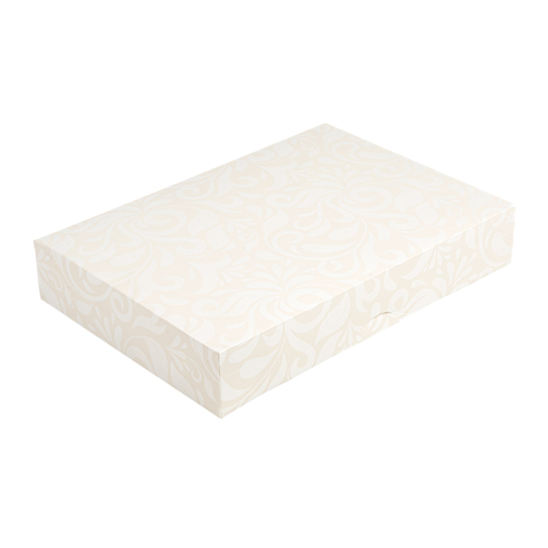 Garcia de pou CAJAS CATERING PLANA 'THEPACK DAMASCO' 250 G/M2 25x34x6 CM BLANCO CARTÓN ONDULADO NANO-MICRO (100 UNID.)