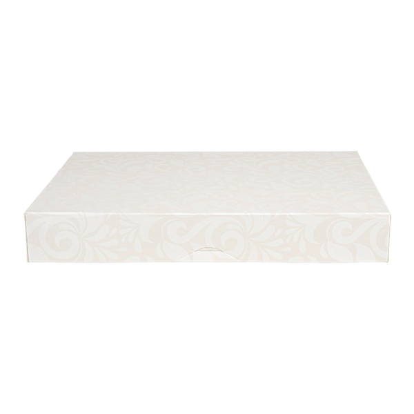 Garcia De Pou CAJAS CATERING PLANA 'THEPACK DAMASCO' 310 G/M2 28x42x6 CM BLANCO CARTÓN ONDULADO NANO-MICRO (100 UNID.)