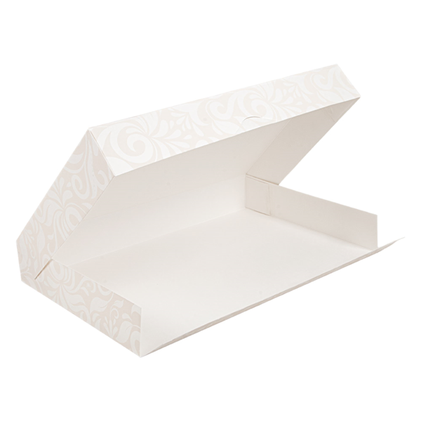 Garcia De Pou CAJAS CATERING PLANA 'THEPACK DAMASCO' 310 G/M2 28x42x6 CM BLANCO CARTÓN ONDULADO NANO-MICRO (100 UNID.)