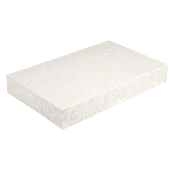 Garcia de pou CAJAS CATERING PLANA 'THEPACK DAMASCO' 310 G/M2 28x42x6 CM BLANCO CARTÓN ONDULADO NANO-MICRO (100 UNID.)