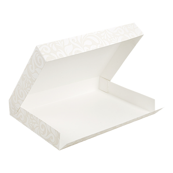 Garcia De Pou CAJAS CATERING PLANA 'THEPACK DAMASCO' 310 G/M2 32x42x6 CM BLANCO CARTÓN ONDULADO NANO-MICRO (100 UNID.)