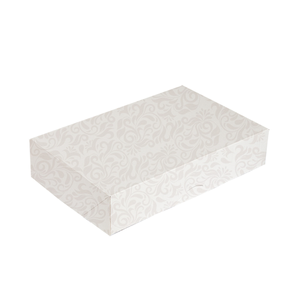 Garcia de pou CAJAS CATERING PLANA 'THEPACK DAMASCO' 310 G/M2 46x35x6 CM BLANCO CARTÓN ONDULADO NANO-MICRO (100 UNID.)