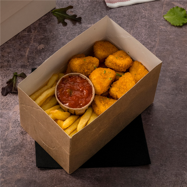 Garcia De Pou CAJAS COMIDA PARA LLEVAR 'THEPACK' 2 L 240 G/M2 13x23x8 CM NATURAL CARTÓN ONDULADO NANO-MICRO (300 UNID.)
