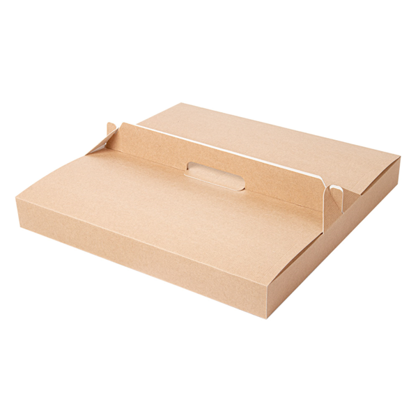Garcia de pou CAJAS CON ASA 'THEPACK' 330 G/M2 32x32x3 8 CM NATURAL CARTÓN ONDULADO MICROCANAL (100 UNID.)
