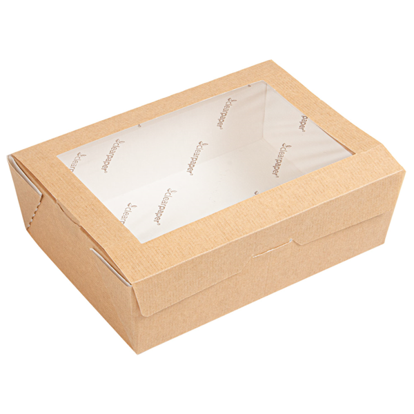 Garcia de pou CAJAS CON VENTANA ECO 'THEPACK' 1000 ML 220 G/M2 12x17x5 5 CM NATURAL CARTÓN ONDULADO NANO-MICRO (200 UNID.)