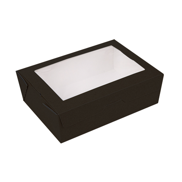 Garcia de pou CAJAS CON VENTANA 'THEPACK' 1000 ML 230 G/M2 + OPP 12x17x5 5 CM NEGRO CARTÓN ONDULADO NANO-MICRO (200 UNID.)