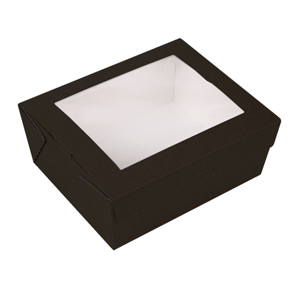 Garcia de pou CAJAS CON VENTANA 'THEPACK' 1350 ML 230 G/M2 + OPP 15 3x12 1x6 4 CM NEGRO CARTÓN ONDULADO NANO-MICRO (200 UNID.)