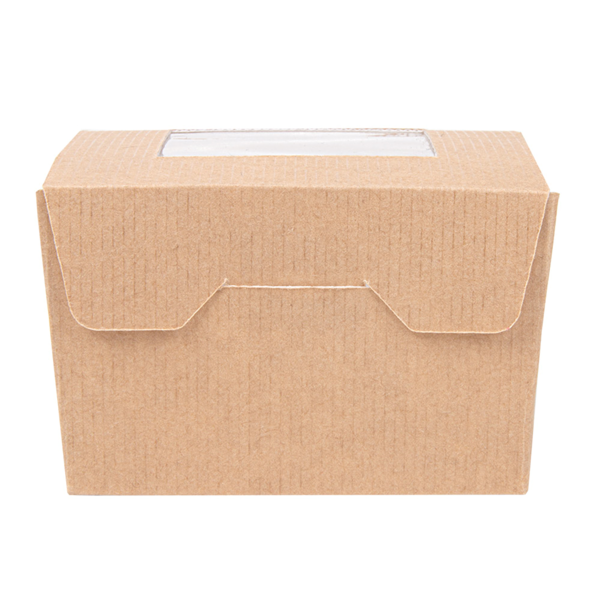 Garcia De Pou CAJAS CON VENTANA 'THEPACK' 300 ML 220 G/M2 + OPP 8x7 5x5 5 CM NATURAL CARTÓN ONDULADO NANO-MICRO (600 UNID.)