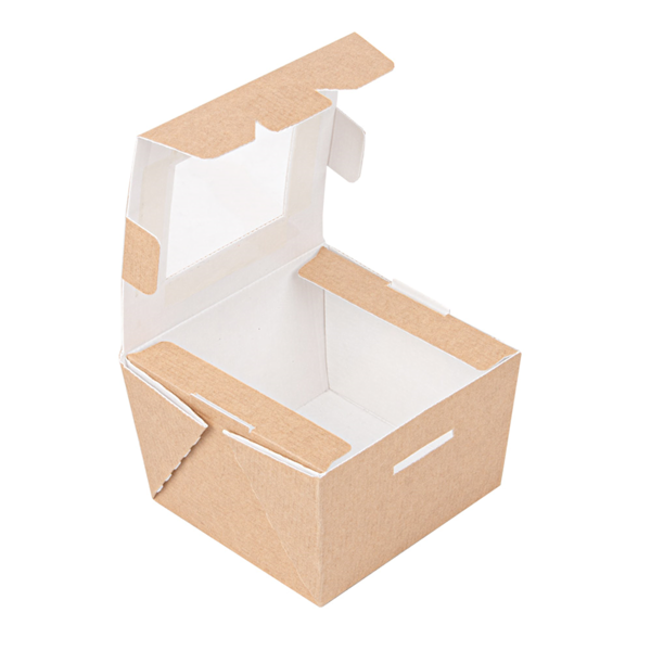 Garcia De Pou CAJAS CON VENTANA 'THEPACK' 300 ML 220 G/M2 + OPP 8x7 5x5 5 CM NATURAL CARTÓN ONDULADO NANO-MICRO (600 UNID.)