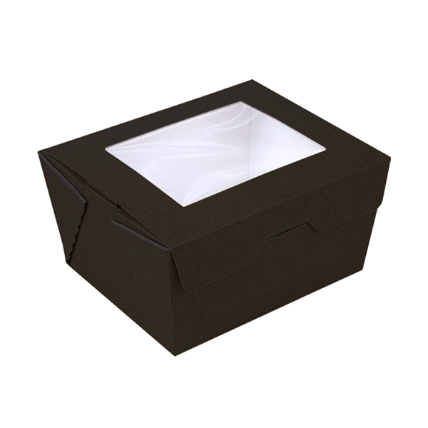Garcia de pou CAJAS CON VENTANA 'THEPACK' 780 ML 230 G/M2 + OPP 11 2x9x6 4 CM NEGRO CARTÓN ONDULADO NANO-MICRO (300 UNID.)