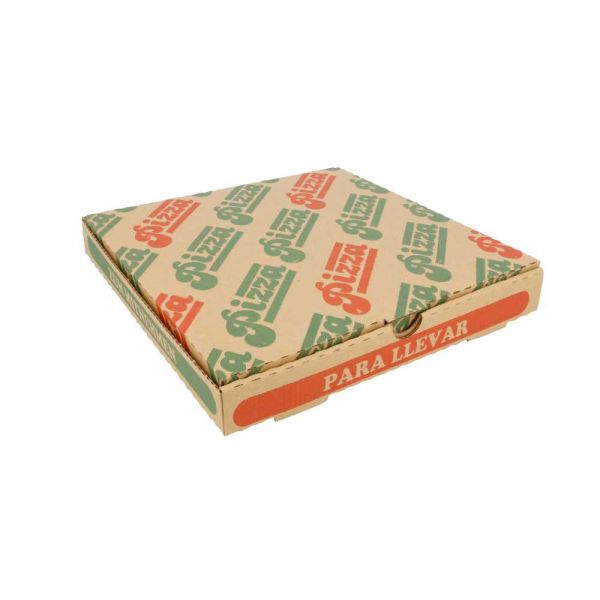 Garcia de pou CAJAS DE PIZZA MICROCANAL 350 G/M2 24x24x3 CM NATURAL CARTÓN (100 UNID.)