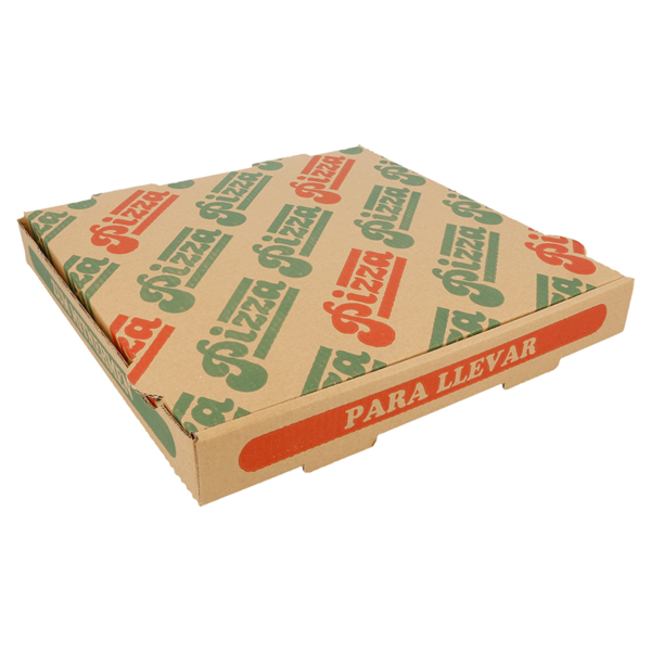 Garcia De Pou CAJAS DE PIZZA MICROCANAL 350 G/M2 26x26x3 5 CM NATURAL CARTÓN (100 UNID.)