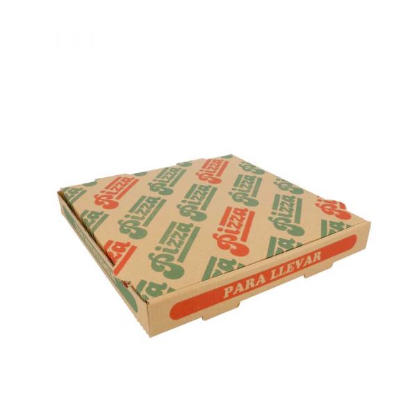 Garcia de pou CAJAS DE PIZZA MICROCANAL 350 G/M2 26x26x3 5 CM NATURAL CARTÓN (100 UNID.)