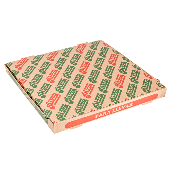 Garcia de pou CAJAS DE PIZZA MICROCANAL 350 G/M2 40x40x3 5 CM NATURAL CARTÓN (100 UNID.)