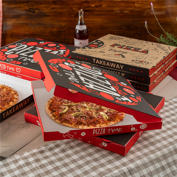 Garcia De Pou CAJAS DE PIZZA 'PIZZA TIME' 'THEPACK' 330 G/M2 40x40x3 8 CM BLANCO CARTÓN ONDULADO MICROCANAL (100 UNID.)