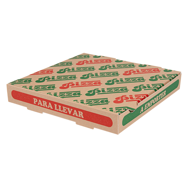 Garcia De Pou CAJAS DE PIZZA 'THEPACK' 330 G/M2 26x26x3 8 CM NATURAL CARTÓN ONDULADO MICROCANAL (100 UNID.)