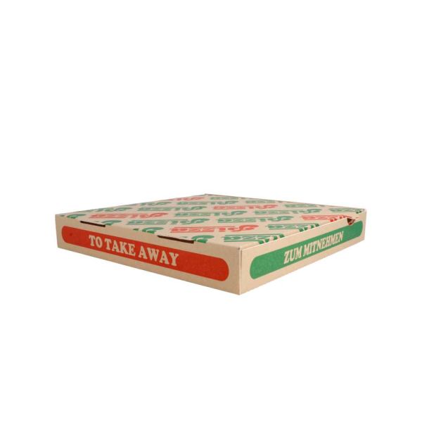 Garcia de pou CAJAS DE PIZZA 'THEPACK' 330 G/M2 26x26x3 8 CM NATURAL CARTÓN ONDULADO MICROCANAL (100 UNID.)