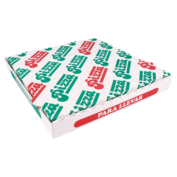 Garcia de pou CAJAS DE PIZZA 'THEPACK' 330 G/M2 29x29x3 8 CM BLANCO CARTÓN ONDULADO MICROCANAL (100 UNID.)