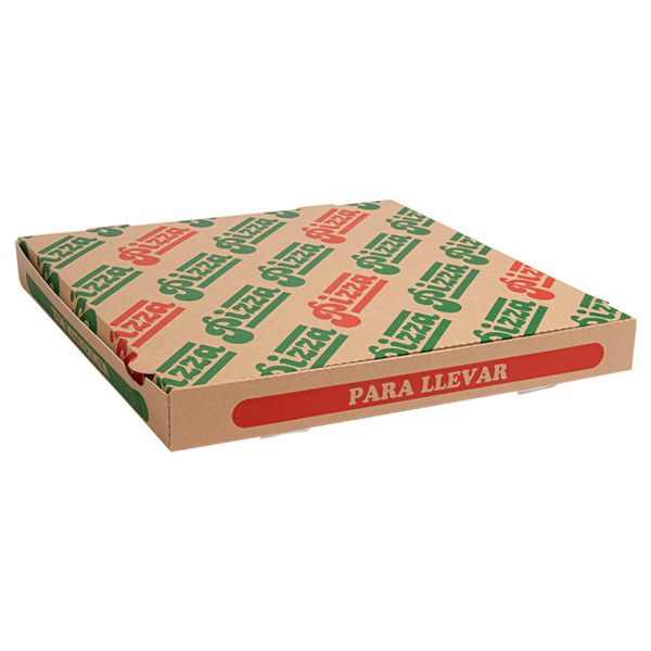 Garcia de pou CAJAS DE PIZZA 'THEPACK' 330 G/M2 36x36x4 CM NATURAL CARTÓN ONDULADO MICROCANAL (100 UNID.)