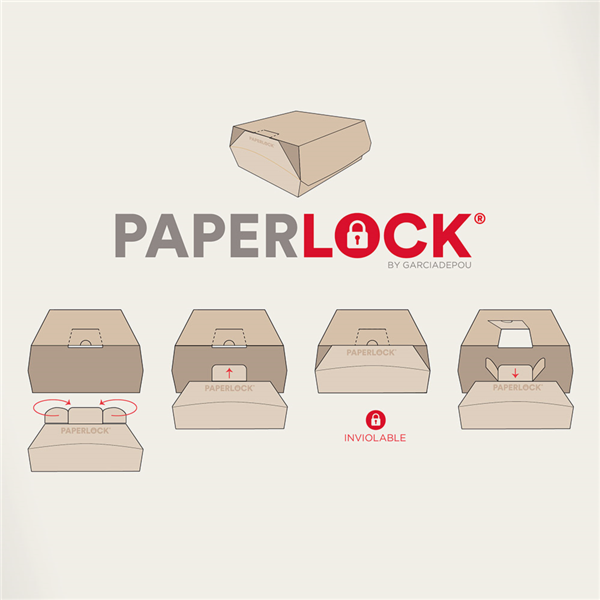 Garcia De Pou CAJAS "LUNCH BOX" PAPERLOCK 'THEPACK' 220 G/M2 21x20 5x8 CM BLANCO CARTÓN ONDULADO NANO-MICRO (300 UNID.)