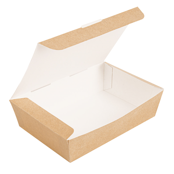 Garcia De Pou CAJAS "LUNCH BOX" TAPA 'THEPACK' 1000 ML (32 Oz) 220 G/M2 20 5x14 6x5 CM NATURAL CARTÓN ONDULADO NANO-MICRO (360 UNID.)