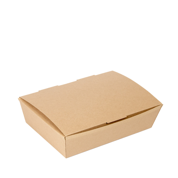 Garcia de pou CAJAS "LUNCH BOX" TAPA 'THEPACK' 1500 ML (48 oz) 220 G/M2 21x18x5 5 CM NATURAL CARTÓN ONDULADO NANO-MICRO (360 UNID.)
