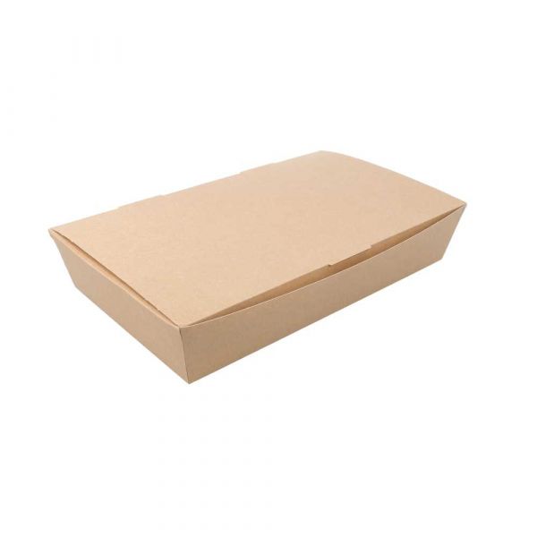 Garcia de pou CAJAS "LUNCH BOX" TAPA 'THEPACK' 1700 ML (54 oz) 220 G/M2 27 5x16 5x5 CM NATURAL CARTÓN ONDULADO NANO-MICRO (240 UNID.)